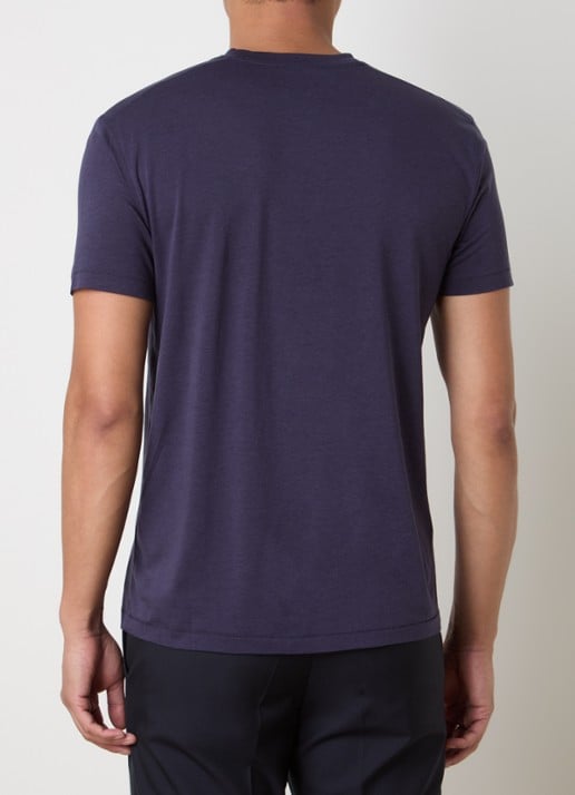 TOM FORD T-shirt met logoborduring - achterkant 6 donkerblauw