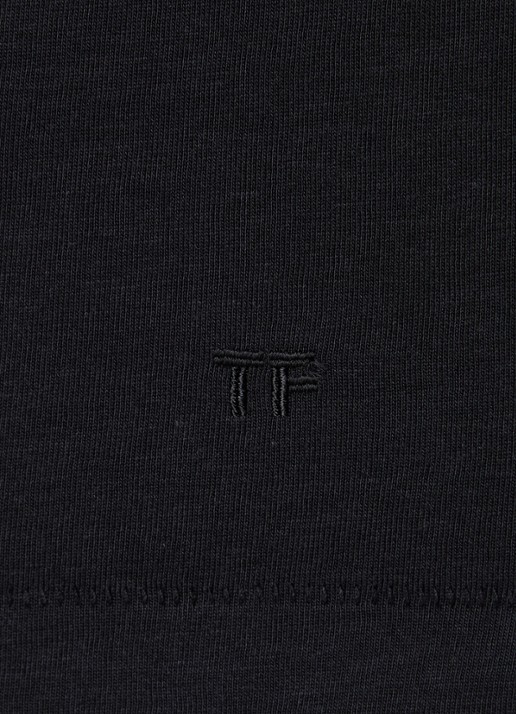 TOM FORD T-shirt met ronde hals - detail 4 zwart