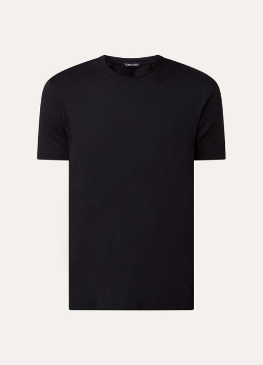 TOM FORD T-shirt met ronde hals - voorkant zwart