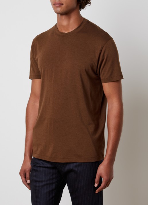 TOM FORD T-shirt met ronde hals - detail cognac