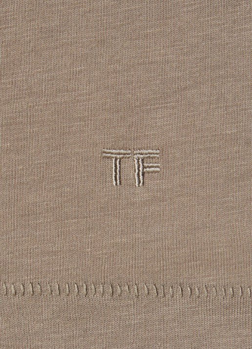 TOM FORD T-shirt met ronde hals - detail 4 olijfgroen