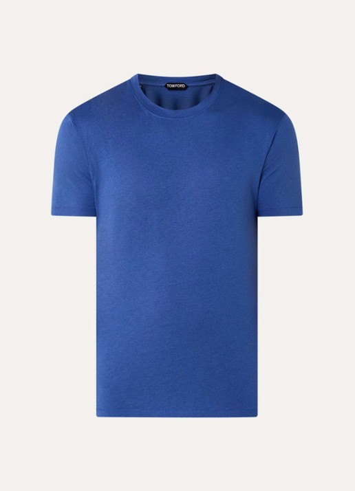 TOM FORD T-shirt met ronde hals - voorkant 4 blauw