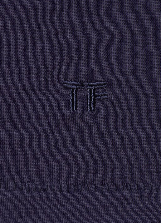 TOM FORD T-shirt met ronde hals - detail 2 donkerblauw