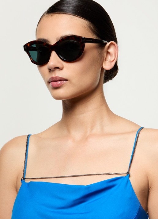 TOM FORD Toni Cat Eye zonnebril TR001841  - voorkant 5 kastanjebruin