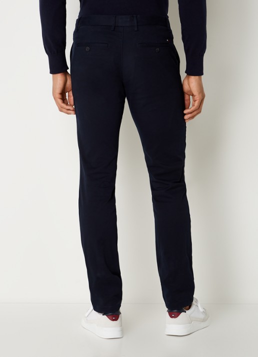 Tommy Hilfiger 1985 Bleecker slim fit chino in  katoenblend - achterkant lichtblauw
