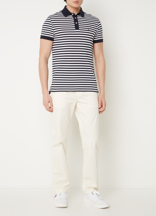 Tommy Hilfiger 1985 Denton straight fit chino met steekzakken - voorkant 3 creme