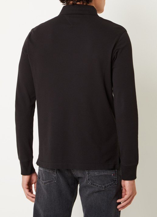 Tommy Hilfiger 1985 regular fit polo van piqué katoen  - achterkant 4 zwart