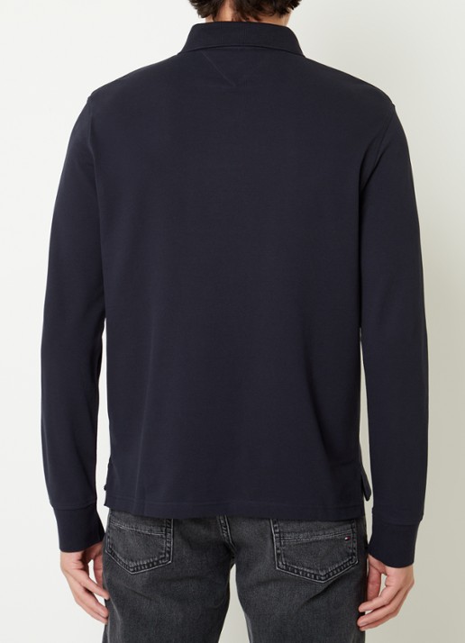 Tommy Hilfiger 1985 regular fit polo van piqué katoen  - achterkant 2 lichtblauw