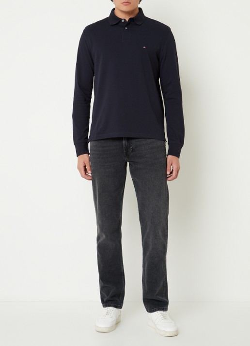Tommy Hilfiger 1985 regular fit polo van piqué katoen  - voorkant 4 lichtblauw