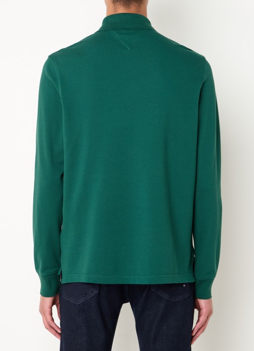Tommy Hilfiger 1985 regular fit polo van piqué katoen  - achterkant 4 donkergroen