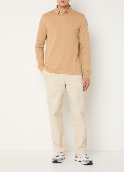 Tommy Hilfiger 1985 regular fit polo van piqué katoen  - voorkant 3 camel