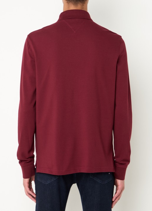 Tommy Hilfiger 1985 regular fit polo van piqué katoen  - achterkant 2 kersenrood
