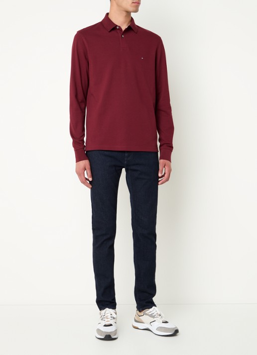 Tommy Hilfiger 1985 regular fit polo van piqué katoen  - voorkant 4 kersenrood