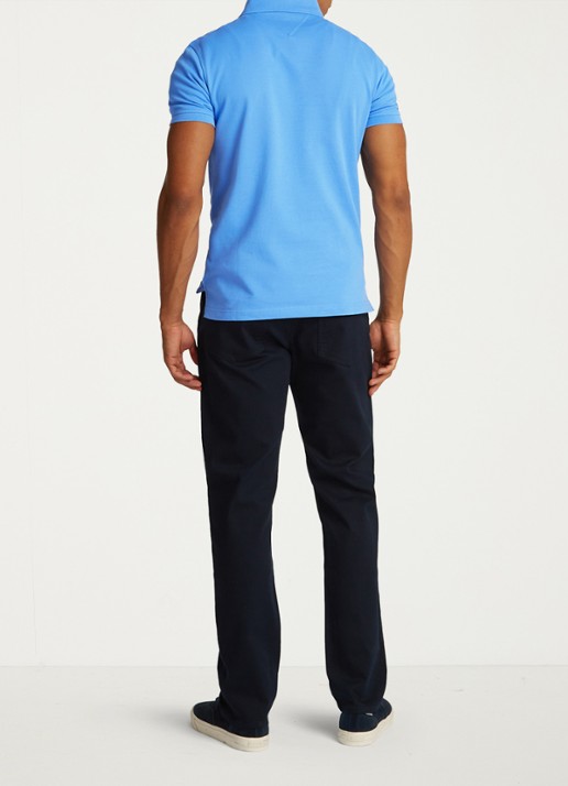 Tommy Hilfiger 1985 slim fit polo met logoborduring - achterkant 5 blue spell / blauw