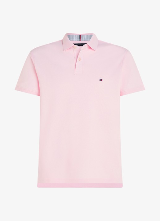 Tommy Hilfiger 1985 slim fit polo met logoborduring - voorkant light pink / roze