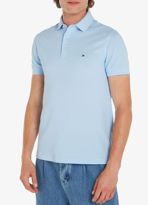 Tommy Hilfiger 1985 slim fit polo met logoborduring - detail 3 kingly blue / blauw