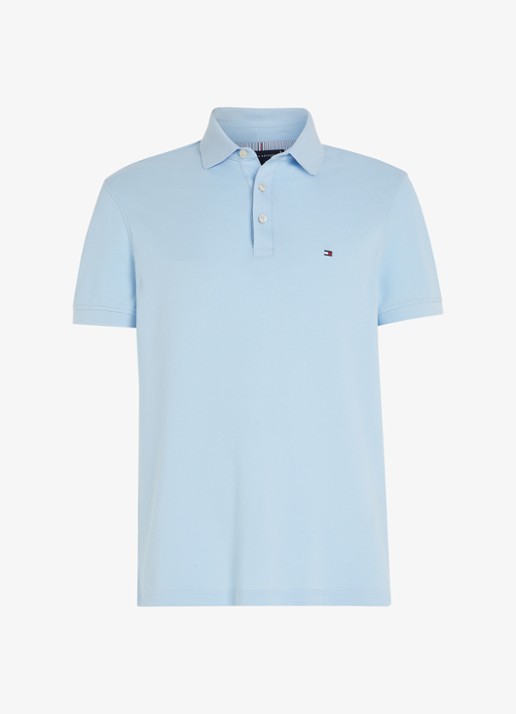 Tommy Hilfiger 1985 slim fit polo met logoborduring - voorkant kingly blue / blauw