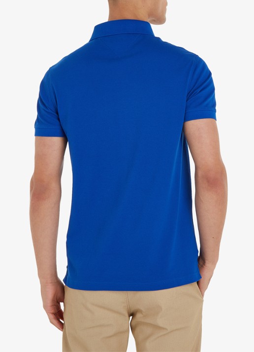 Tommy Hilfiger 1985 slim fit polo met logoborduring - achterkant 4 ultra blue / blauw