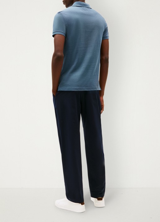 Tommy Hilfiger 1985 slim fit polo met logoborduring - achterkant 9 aegean sea / blauw