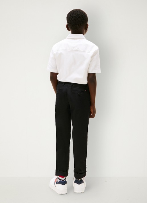 Tommy Hilfiger 1985 straight fit chino met steekzakken - achterkant 6 zwart