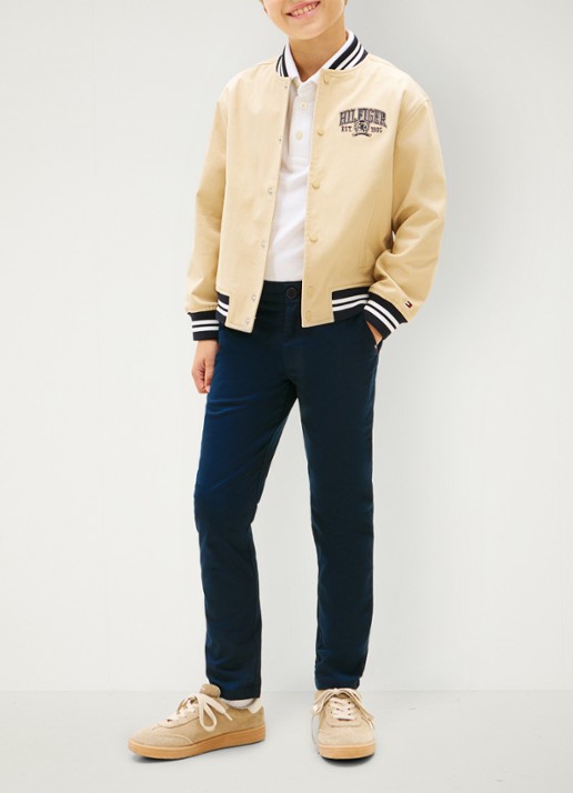 Tommy Hilfiger 1985 straight fit chino met steekzakken - voorkant 2 dark night navy-c1g