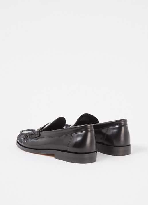 Tommy Hilfiger Abrasivato loafer van leer - achterkant 4 zwart