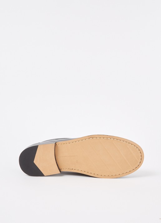 Tommy Hilfiger Abrasivato loafer van leer - detail 3 zwart