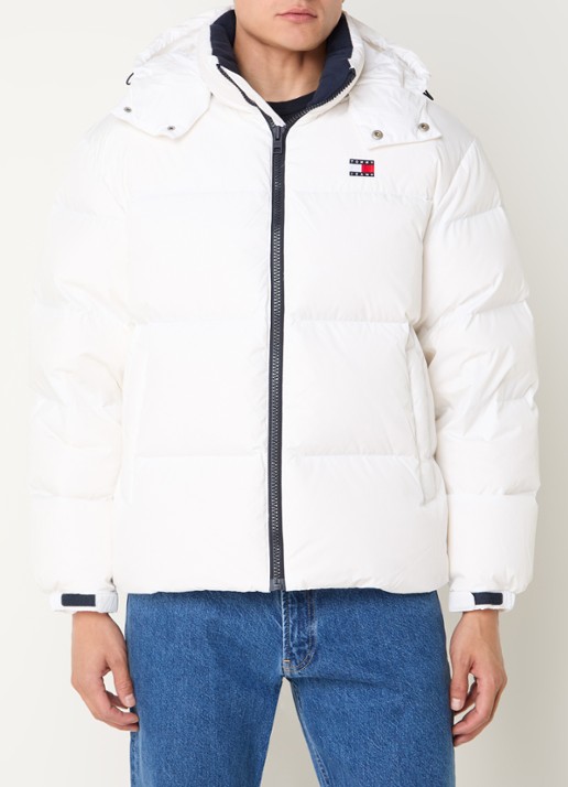 Tommy Hilfiger Alaska puffer jack met donsvulling en afneembare capuchon - achterkant 4 wit