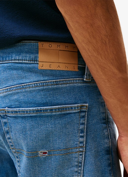 Tommy Hilfiger Austin slim fit jeans met lichte wassing - detail 9 indigo