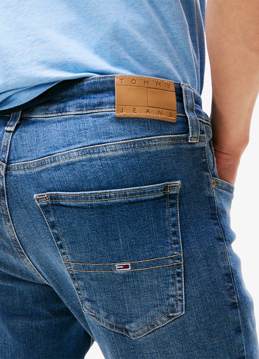 Tommy Hilfiger Austin slim fit jeans met medium wassing - detail 4 indigo