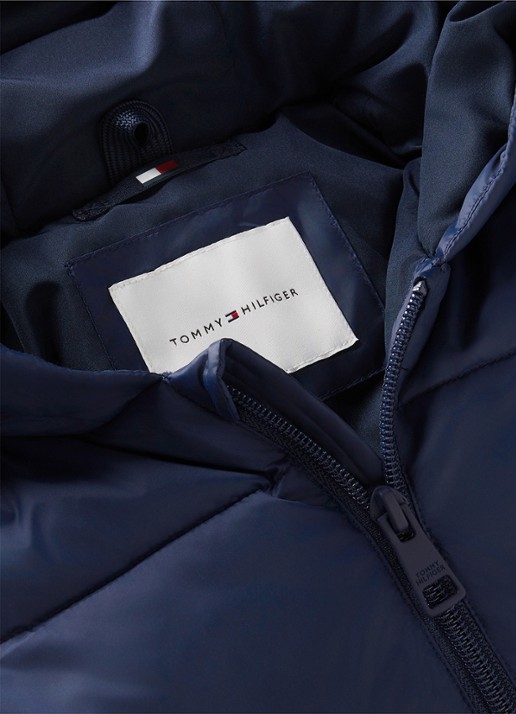 Tommy Hilfiger Babypak met capuchon - detail donkerblauw