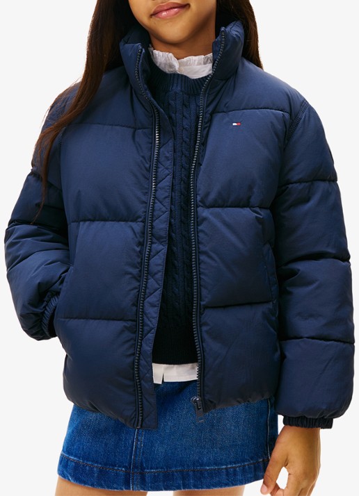 Tommy Hilfiger Back Flag puffer jas met logo - detail 2 donkerblauw