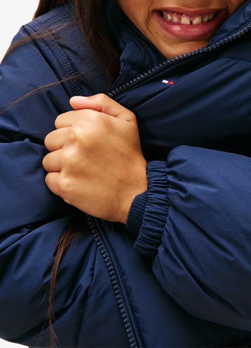Tommy Hilfiger Back Flag puffer jas met logo - detail 5 donkerblauw
