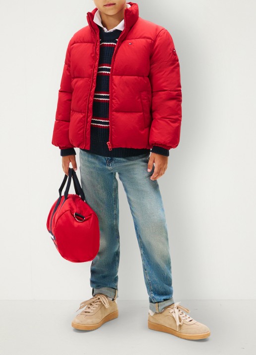 Tommy Hilfiger Back Flag puffer jas met logo - detail 4 rood