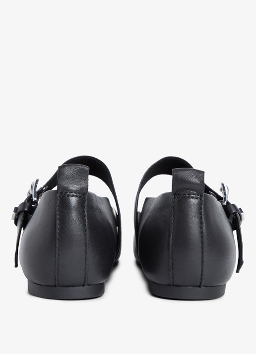 Tommy Hilfiger Ballerina van schapenleer - achterkant zwart