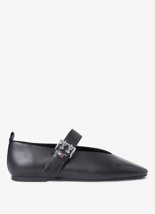 Tommy Hilfiger Ballerina van schapenleer - detail 5 zwart