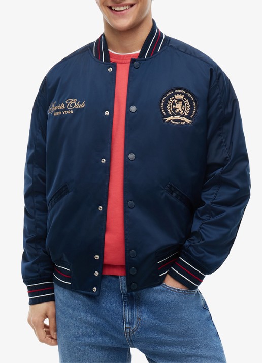 Tommy Hilfiger Baseball jack met logo - detail 2 dark night navy-c1g