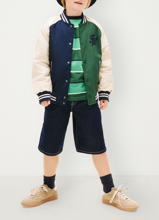 Tommy Hilfiger Baseball jack met logo - voorkant 5 beige