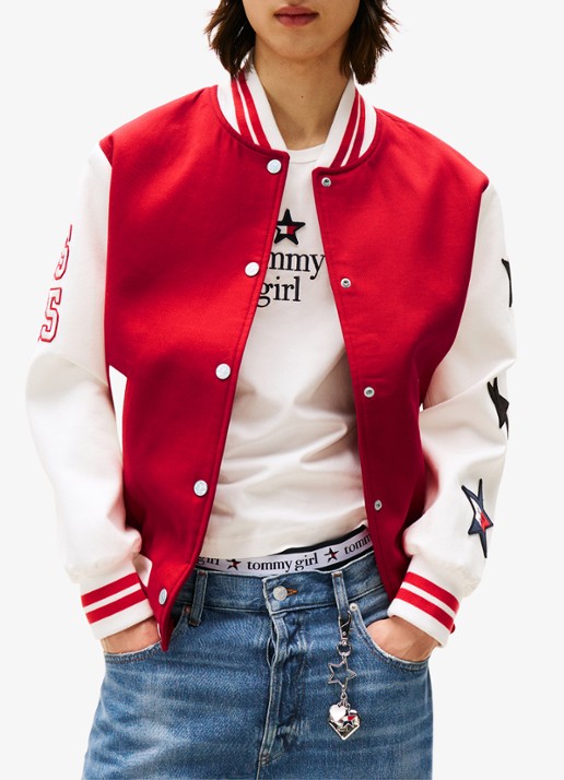 Tommy Hilfiger Baseball jack met steekzakken - detail 2 rood