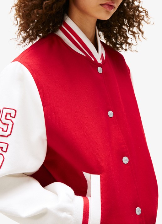 Tommy Hilfiger Baseball jack met steekzakken - detail 3 rood