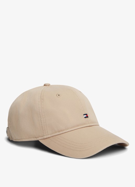 Tommy Hilfiger Baseball pet met logoborduring - voorkant 2 beige