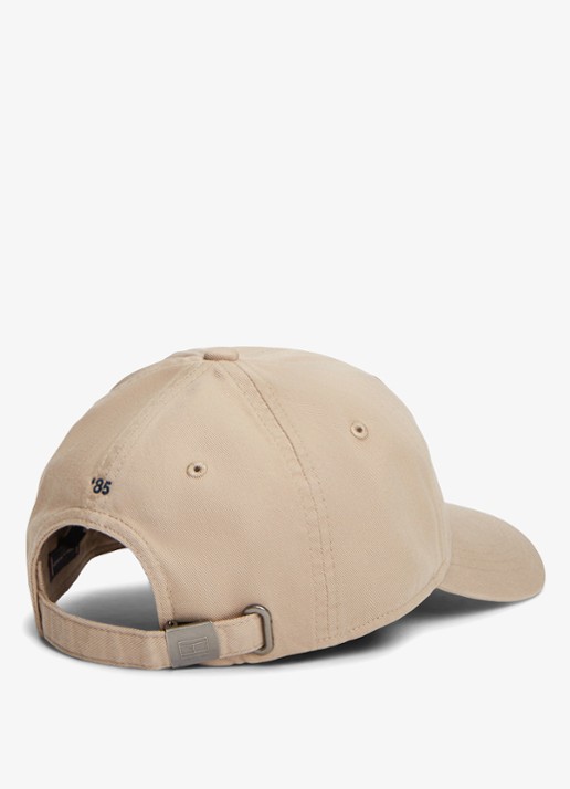 Tommy Hilfiger Baseball pet met logoborduring - voorkant 3 beige