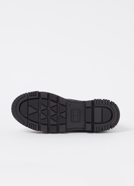 Tommy Hilfiger Biker boot van leer met plateauzool - detail 4 zwart