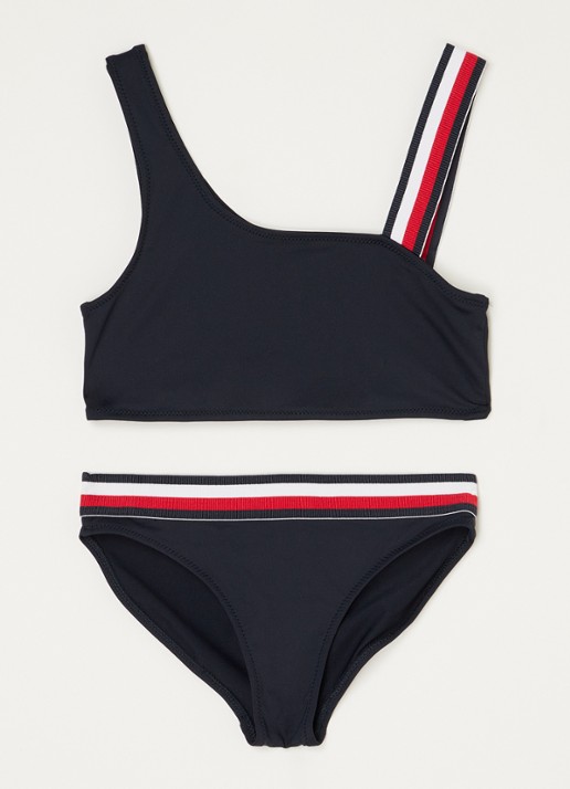 Tommy Hilfiger Bikini met logo - voorkant donkerblauw