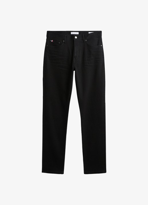 Tommy Hilfiger Bleeker slim fit jeans met gekleurde wassing - voorkant 6 zwart