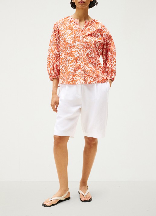 Tommy Hilfiger Blouse met bloemenprint - voorkant 2 oranje