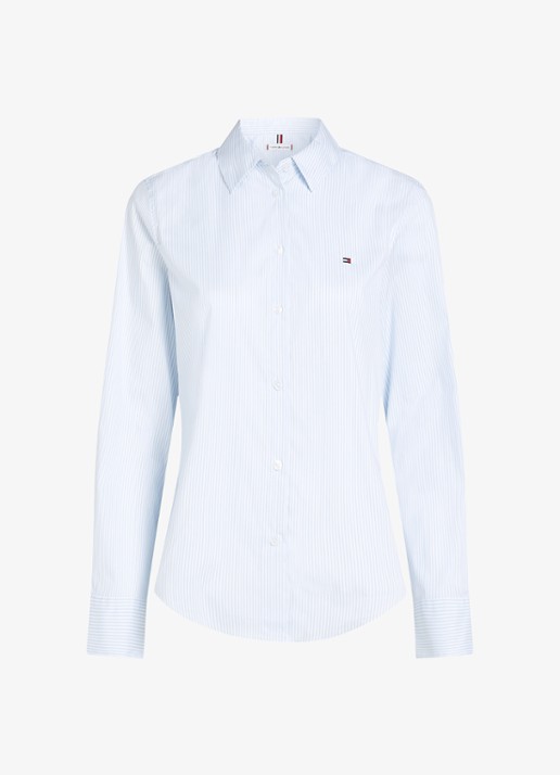 Tommy Hilfiger Blouse met logo - voorkant lichtblauw