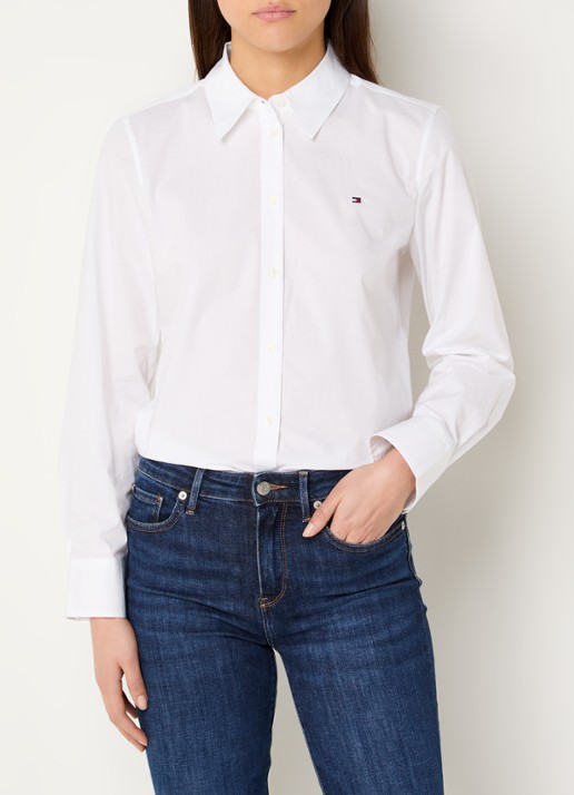 Tommy Hilfiger Blouse met logoborduring - detail 4 wit