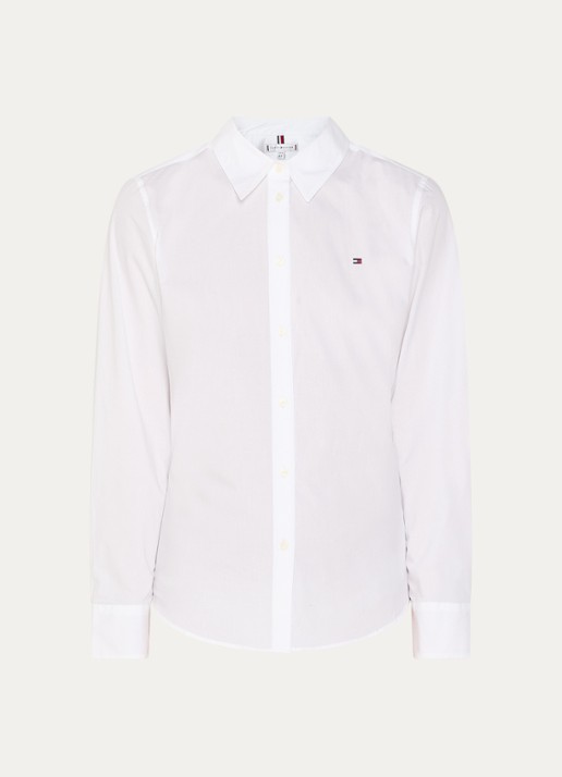 Tommy Hilfiger Blouse met logoborduring - voorkant 2 wit