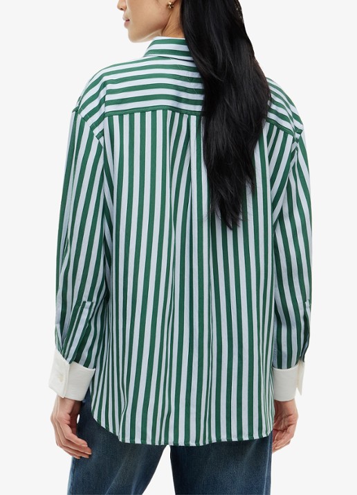 Tommy Hilfiger Blouse met streepdessin  - achterkant 3 groen